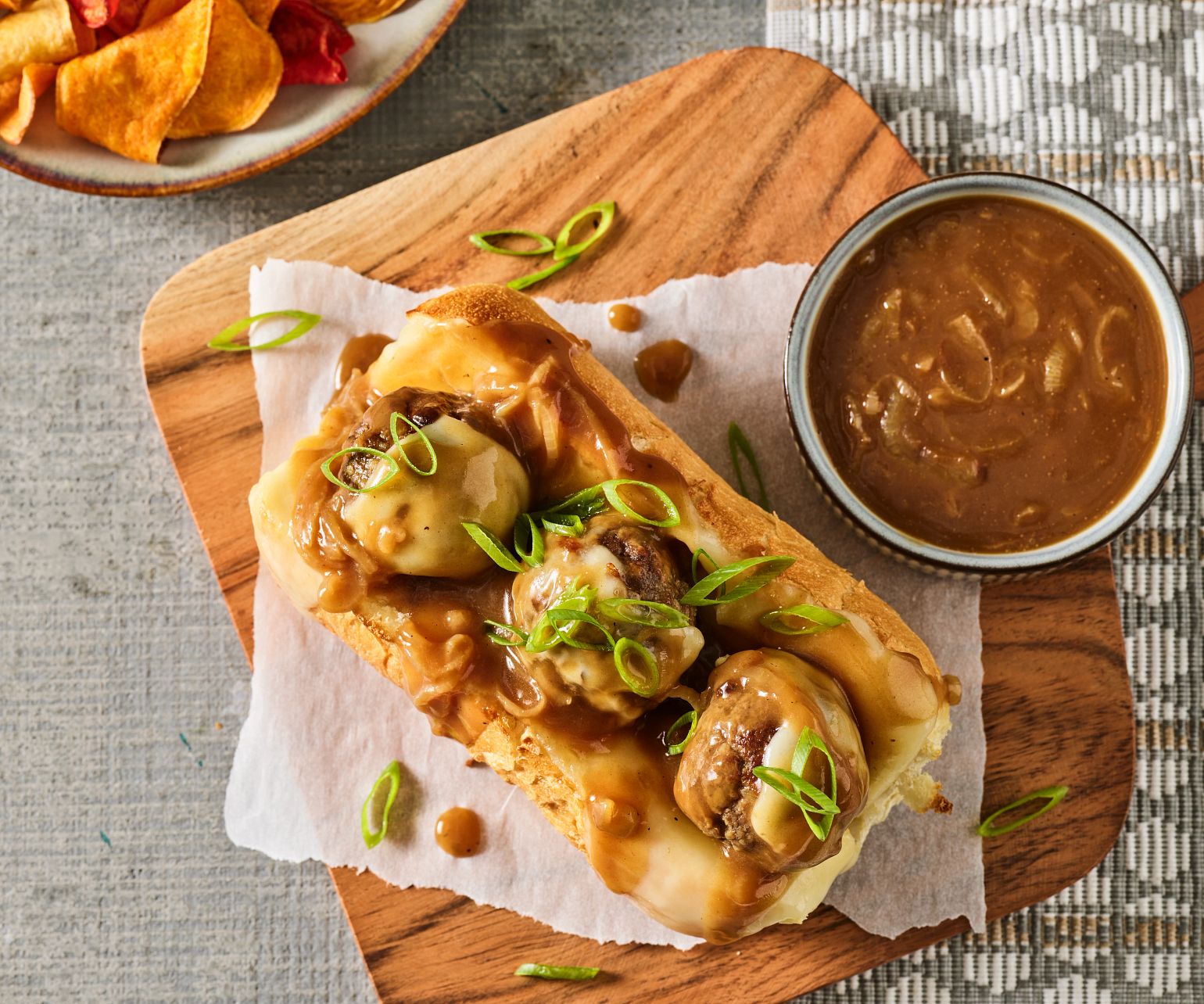 French Onion Meatball Subs